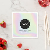 Serviette En Papier Unicorn Rainbow Holographic Pastel Business Logo (En situation)
