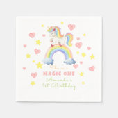 Serviette En Papier Unicorn Rainbow Magic One First Birthday (Devant)