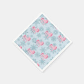 Serviette En Papier Unicorn rose mignonne Girl Whimsical Snowflakes (Coin)