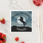 Serviette En Papier Unicorn Silhouette Moon Happy Birthday Ajouter un  (En situation)
