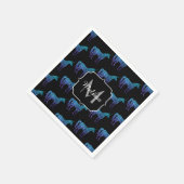 Serviette En Papier Unicorn Sparkles aqua blue ombre motif Monogramme (Coin)