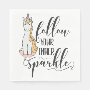 Serviette En Papier Unicorn Suivez votre partie interne Sparkle (Coule