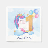 Serviette En Papier Unicorne 1er anniversaire (Devant)