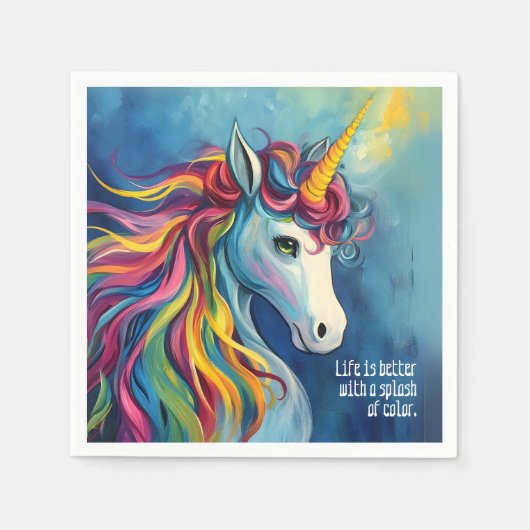 Serviette En Papier Unicorne 2 (Devant)