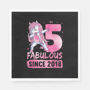 Serviette En Papier Unicorne 5 ans Dabbing 5e anniversaire fille Unic