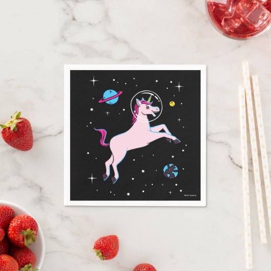 Serviette En Papier Unicorne Animaux Dans L'Espace (En situation)