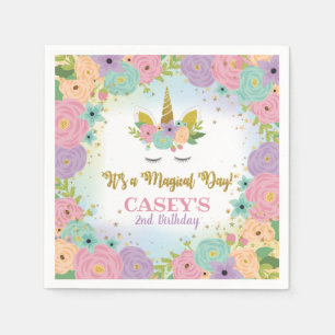 Serviette En Papier Unicorne Anniversaire Party Napkin