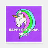 Serviette En Papier Unicorne arc-en-ciel (Devant)