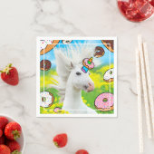 Serviette En Papier Unicorne avec beignes (En situation)