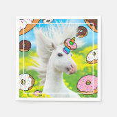 Serviette En Papier Unicorne avec beignes (Devant)