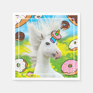 Serviette En Papier Unicorne avec beignes