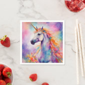 Serviette En Papier Unicorne couleur Pastel (En situation)