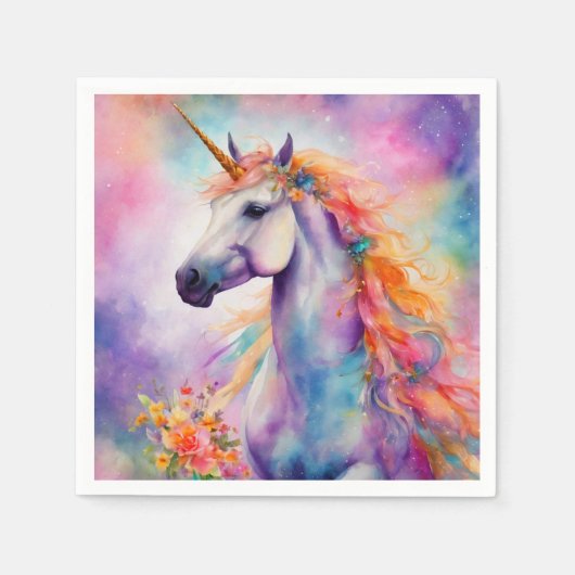 Serviette En Papier Unicorne couleur Pastel (Devant)