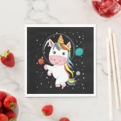 Serviette En Papier Unicorne Dans L'Espace (En situation)