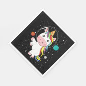 Serviette En Papier Unicorne Dans L'Espace (Coin)