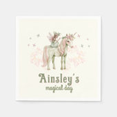 Serviette En Papier Unicorne enchantée et fée Anniversaire personnalis (Devant)