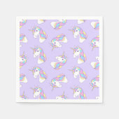 Serviette En Papier Unicorne fête d'anniversaire violet (Devant)