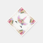 Serviette En Papier Unicorne florale brillante (Coin)