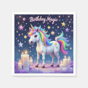 Serviette En Papier Unicorne lunaire avec arc en ciel Anniversaire Mag