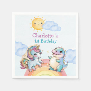 Serviette En Papier Unicorne mignonne Dinosaur amis arc-en-ciel Annive