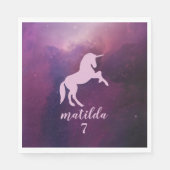 Serviette En Papier unicorne mignonne mauve magique (Devant)