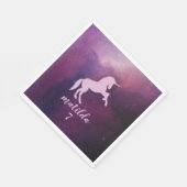 Serviette En Papier unicorne mignonne mauve magique (Coin)