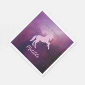 Serviette En Papier unicorne mignonne mauve magique (Coin)