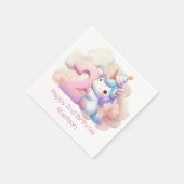 Serviette En Papier Unicorne personnalisée 2e Deuxième Filles Annivers (Coin)