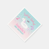 Serviette En Papier Unicorne Pool Party Napkin Anniversaire Invitation (Coin)