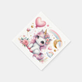 Serviette En Papier Unicorne rose (Coin)