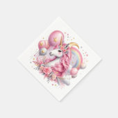 Serviette En Papier Unicorne rose (Coin)