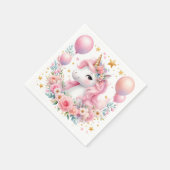 Serviette En Papier Unicorne rose (Coin)