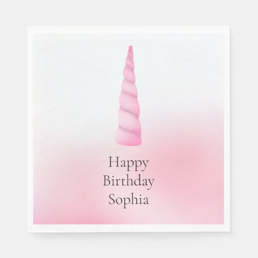 Serviette En Papier Unicorne rose blanc (Devant)