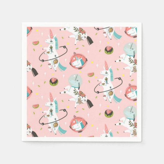 Serviette En Papier Unicornes (Devant)