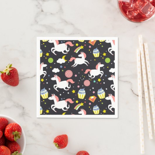 Serviette En Papier Unicornes (En situation)