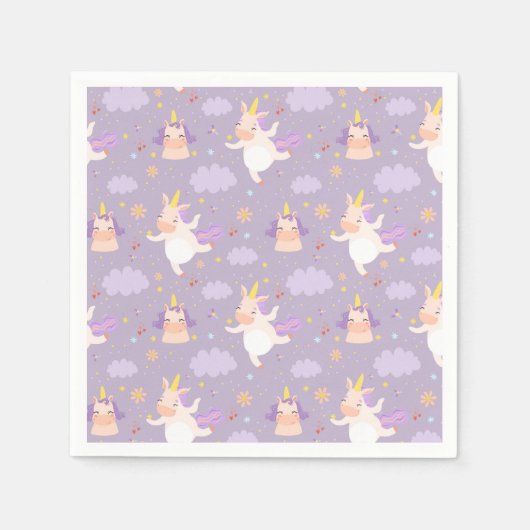 Serviette En Papier Unicornes (Devant)