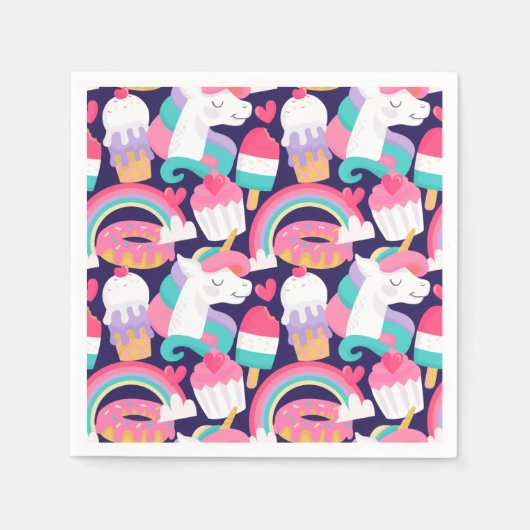 Serviette En Papier Unicornes (Devant)