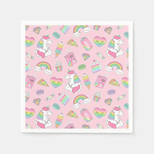 Serviette En Papier Unicornes (Devant)
