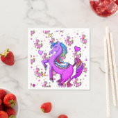 Serviette En Papier Unicornes arc-en-ciel (En situation)
