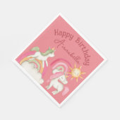 Serviette En Papier Unicornes mignonnes en rose (Coin)