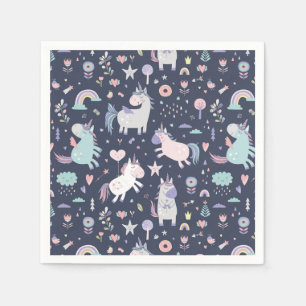 Serviette En Papier Unicornes serviettes