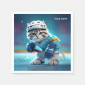 Serviette En Papier Uniforme de hockey sur chat mignon Imaginaire (Devant)