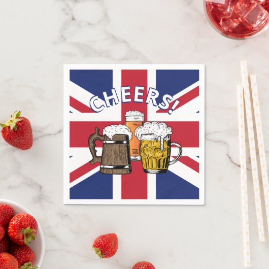 Serviette En Papier UNION JACK Great British Beer Paper (En situation)