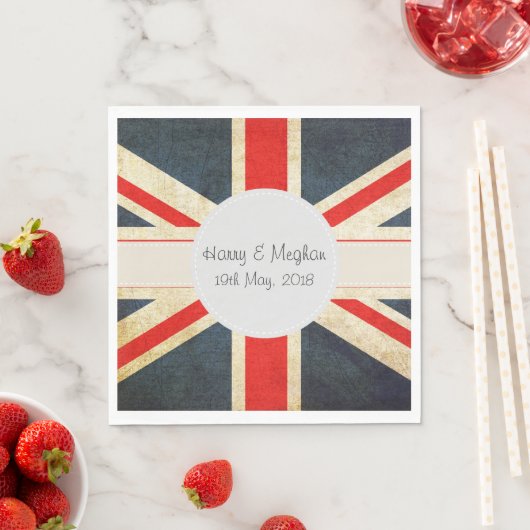 Serviette En Papier Union Jack Royal Mariage Cocktail Napkins (En situation)