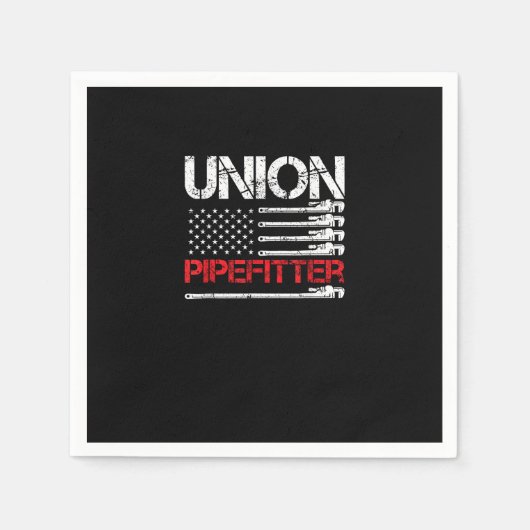 Serviette En Papier Union Pipefitter Union Fort États-Unis Drapeau amé (Devant)