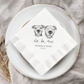 Serviette En Papier Unique 2 Chiens Visages Nous faisons trop Mariage
