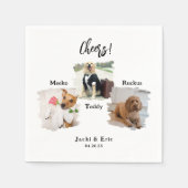 Serviette En Papier Unique 3 photos Cheers Pet Cat Chien Mariage (Devant)