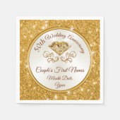 Serviette En Papier Unique 50e Anniversaire Napkins Beverage, Déjeuner (Devant)
