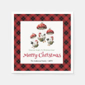 Serviette En Papier Unique Funny Chickens Editable Custom Name Holiday (Devant)