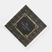 Serviette En Papier Unique Gold Black Great Gatsby Art Déco Mariage (Coin)